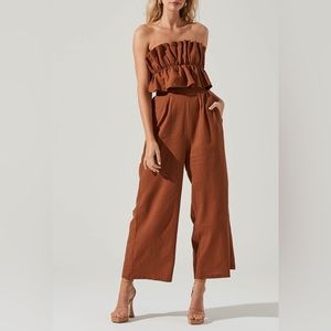 ASTR the label | Ruffle Jumpsuit in Rust